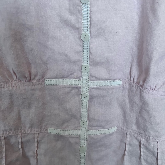 J Jill Pink 100% Linen Button Up Top - Picture 3 of 4